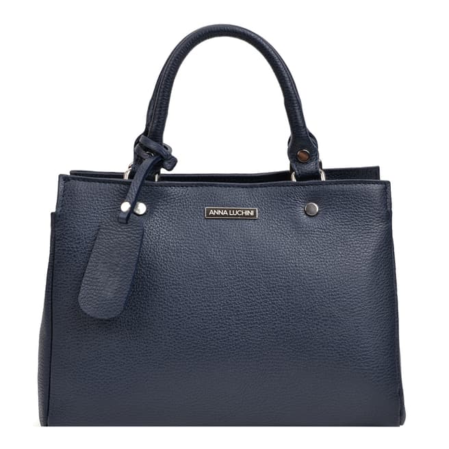 Anna Luchini Navy Leather Handbag