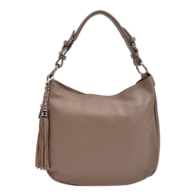 Anna Luchini Taupe Leather Handbag