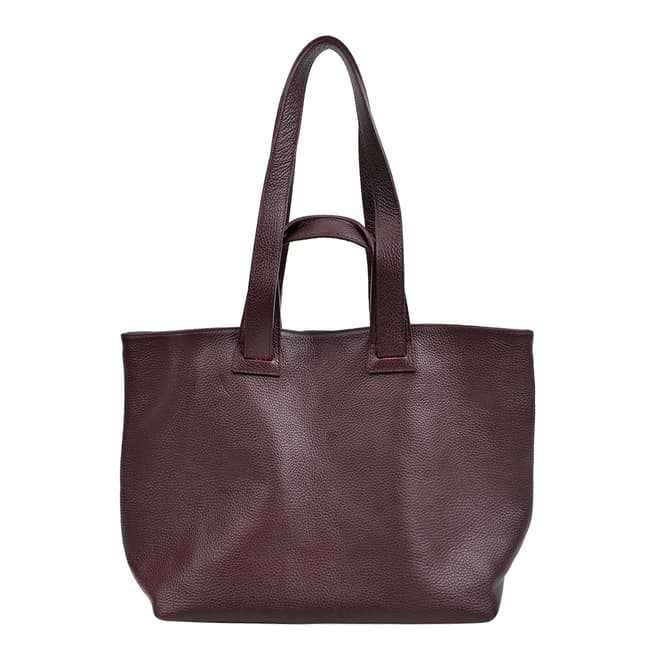 Anna Luchini Burgundy Leather Top Handle Bag