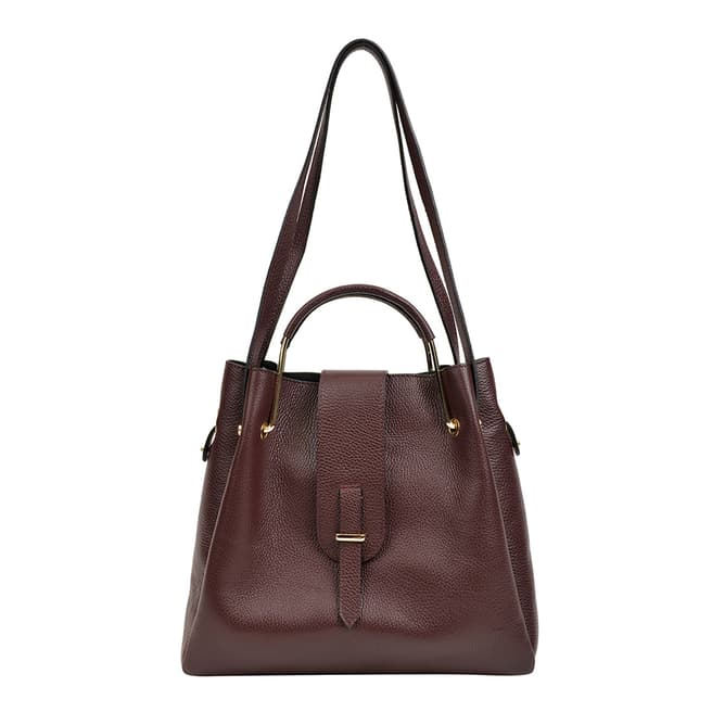 Roberta M Burgundy Leather Shoulder Bag
