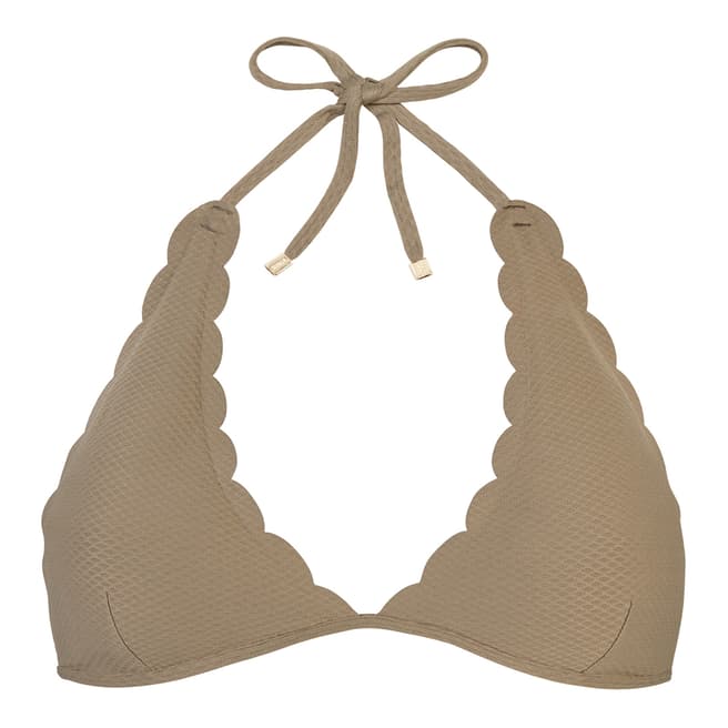 Heidi Klein Green Lamu Island Scallop Triangle Bikini Top