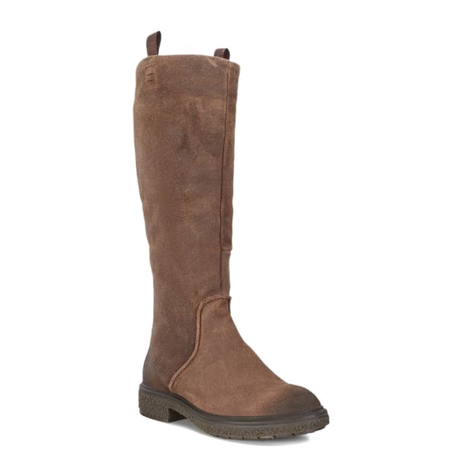 ECCO Brown Crepetray Hybrid Tall Boot 