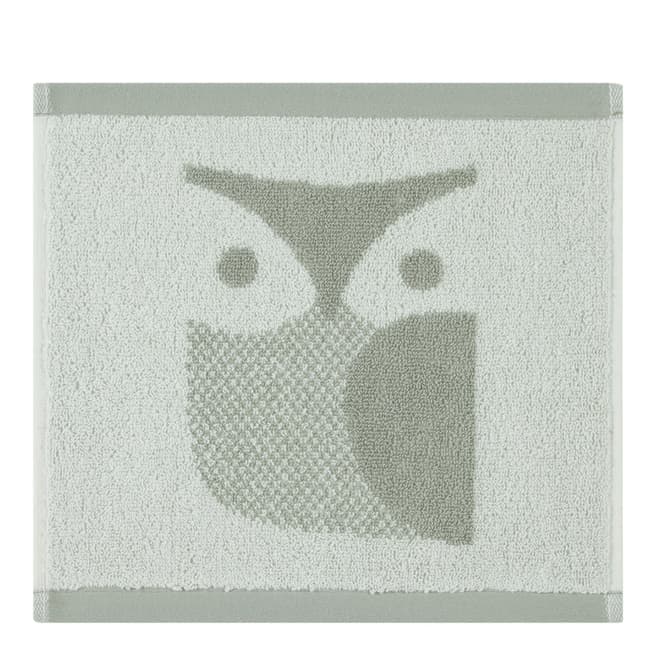 Orla Kiely Owl Pair of Face Cloths, Granite