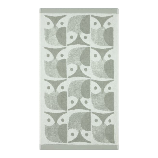 Orla Kiely Owl Pair of Hand Towels, Granite