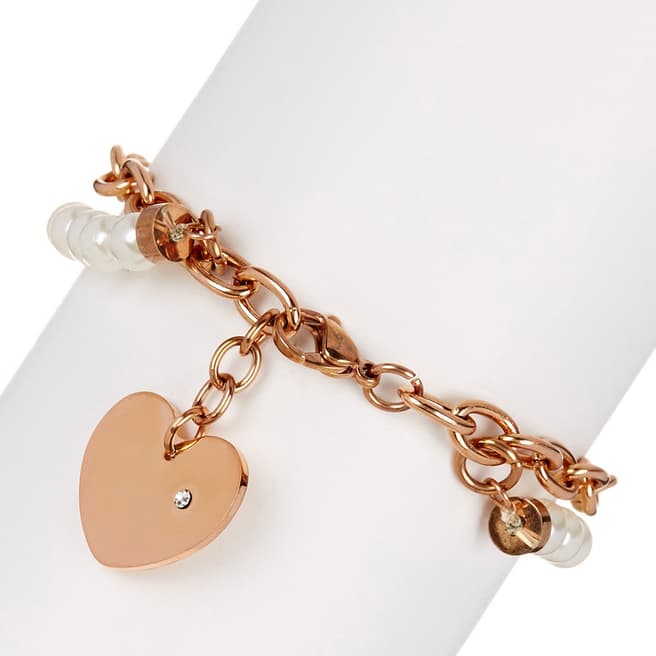 Liv Oliver Rose Gold Double Layer Link Charm Bracelet