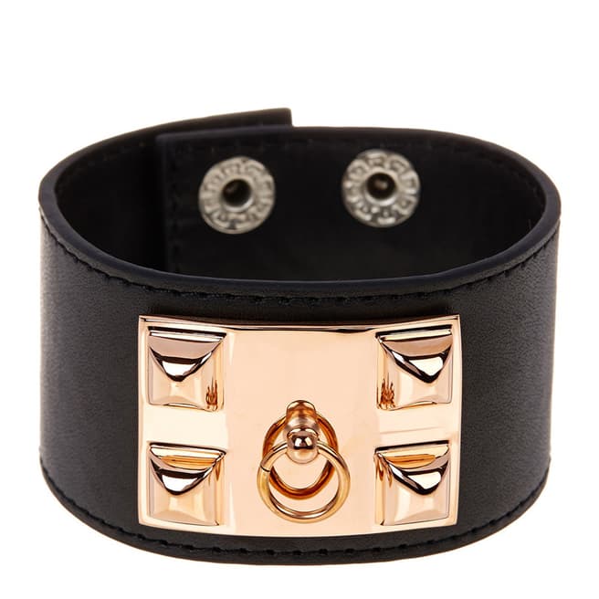 Liv Oliver Rose Gold & Back leather bracelet