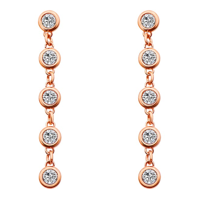 Liv Oliver Rose Gold Multi Cubic Zirconia Drop Earrings