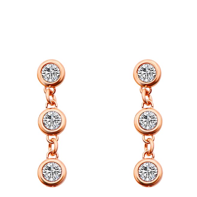 Liv Oliver Rose Gold Multi Cubic Zirconia Drop Earrings