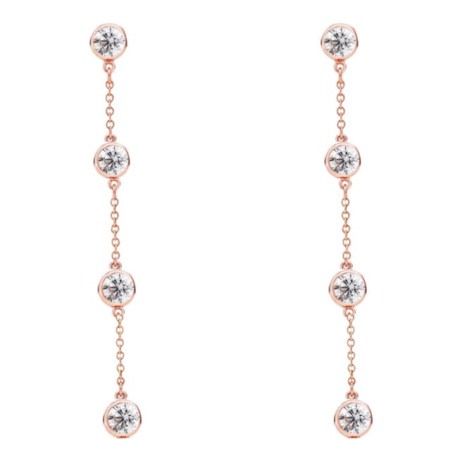 Liv Oliver Rose Gold Cubic Zirconia Drop Earrings