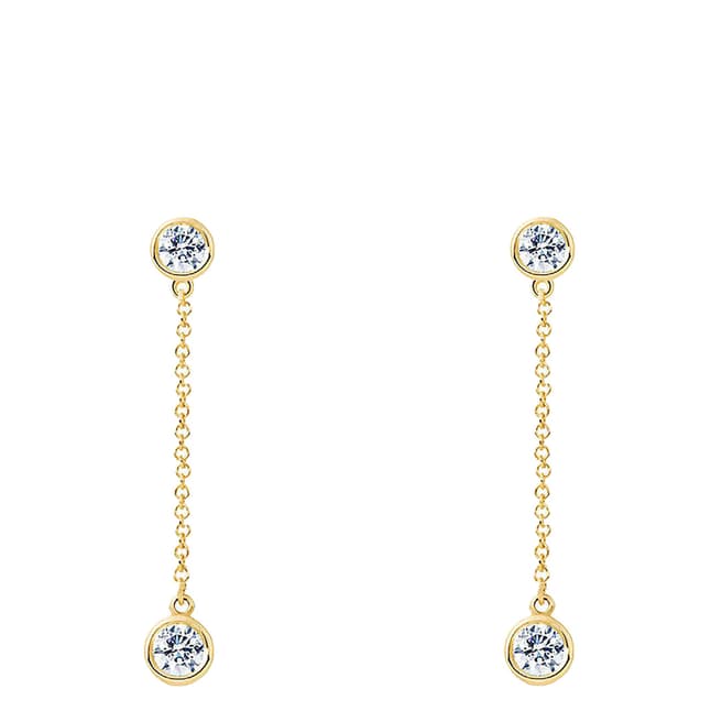 Liv Oliver Gold Cubic Zirconia Stone Drop Earrings