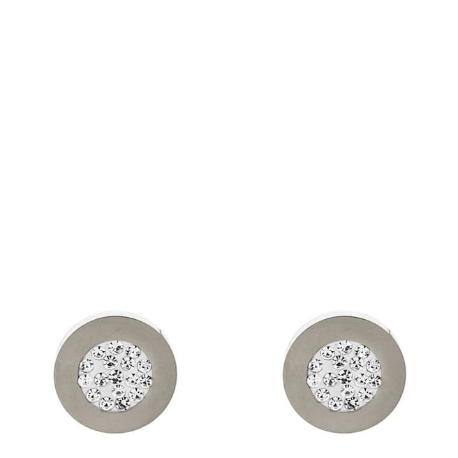 Liv Oliver Silver Plated Plated Multi Crystal Disc Earrings