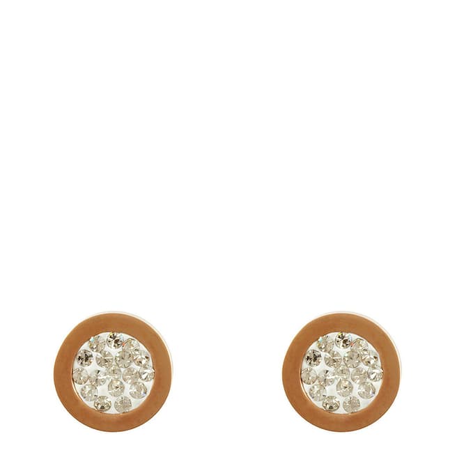 Liv Oliver Rose Gold Multi Crystal Disc Earrings