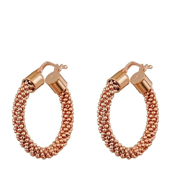 Liv Oliver Rose Gold Plated Textured Hoop Earrings