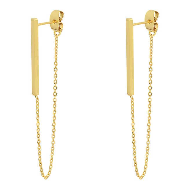 Chloe Collection by Liv Oliver Gold Chain, Long Drop Earrings