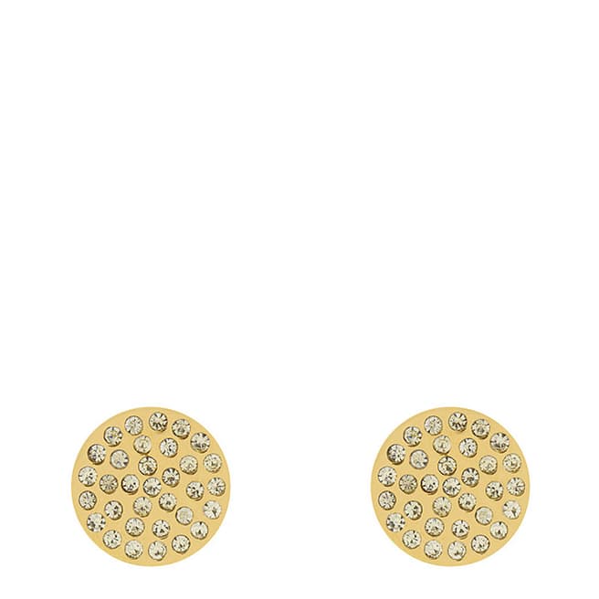 Liv Oliver Gold Pave Crystal Disc Earrings