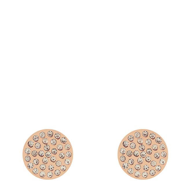 Liv Oliver Rose Gold Pave Crystal Disc Earrings