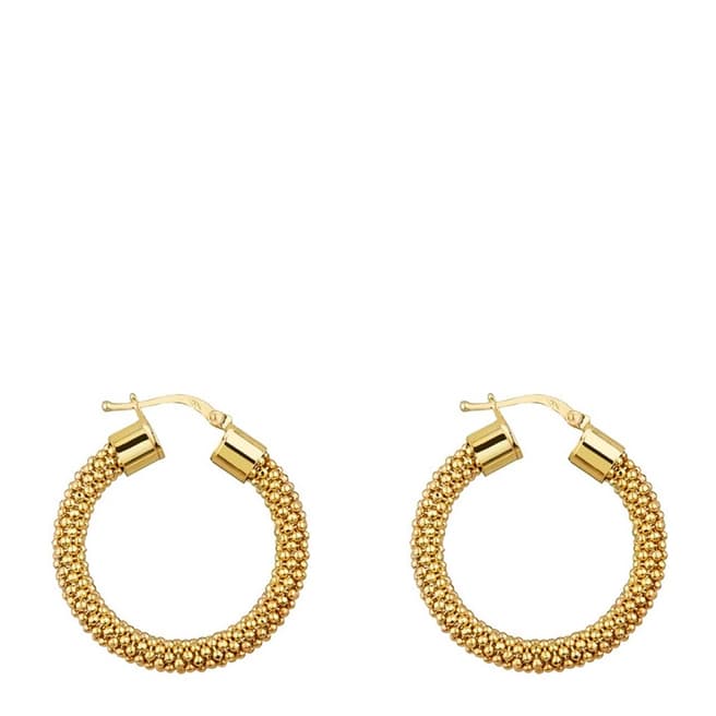 Liv Oliver Gold Plated Textured Hoop Earrings