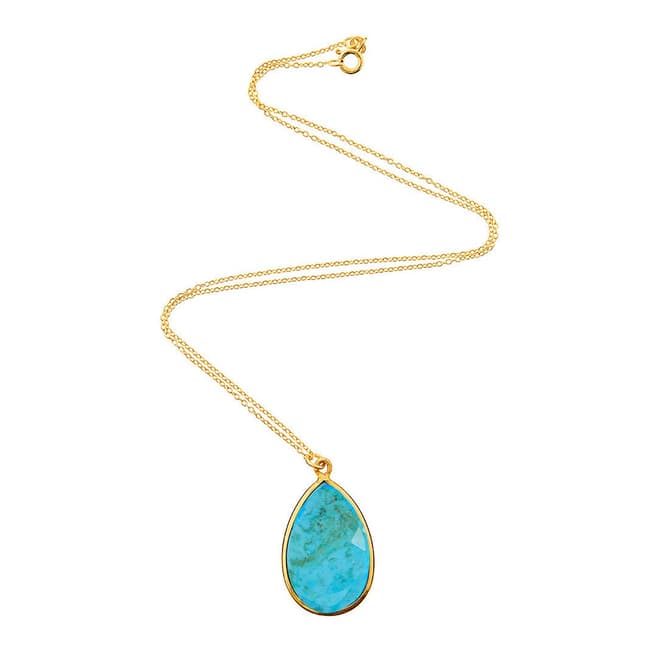Liv Oliver Turquoise Pear Drop Pendant Necklace