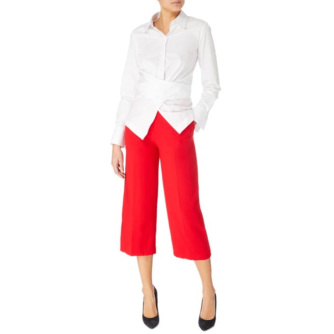 Karen Millen Red Wide Cropped Trousers