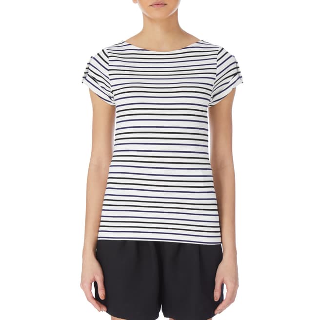 Karen Millen White/Multi Stripe T-Shirt