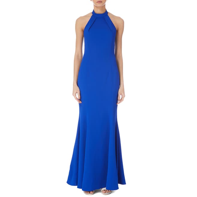 Karen Millen Blue Halter Maxi Dress