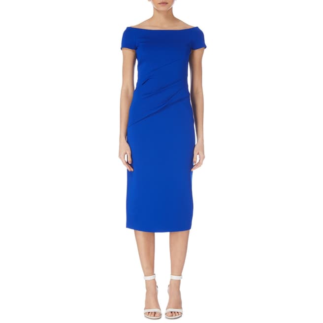 Karen Millen Blue Bardot Knit Dress