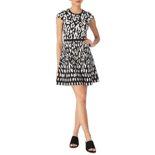 Karen Millen Black Leopard Knit Dress