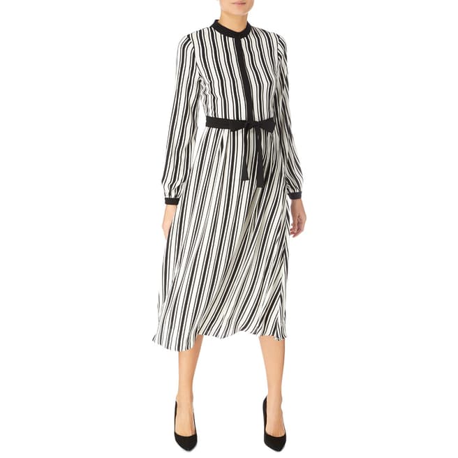 Karen Millen Black/White Fluid Stripe Dress