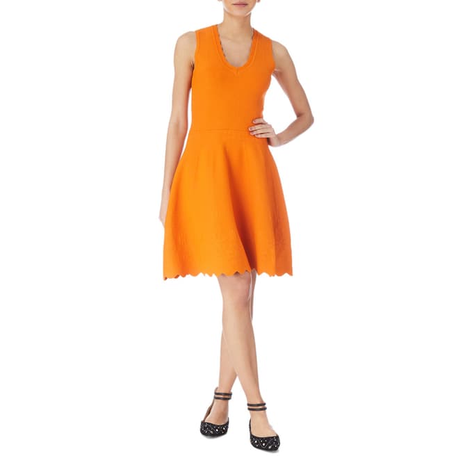 Karen Millen Orange Place Scallop Dress