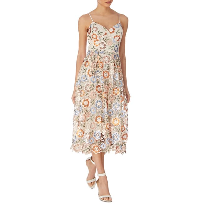 Karen Millen Ivory/Multi Sequin Lace Dress
