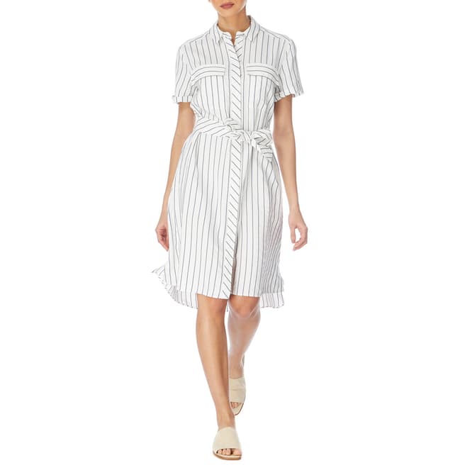 Karen Millen White/Navy Soft Stripe Dress
