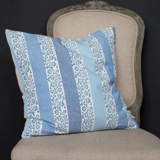 Biggie Best Blue Sprig Stripe Cushion 50x50cm