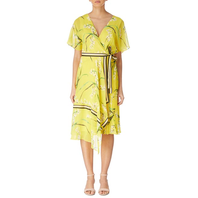 Karen Millen Yellow/Multi Oriental Floral Dress