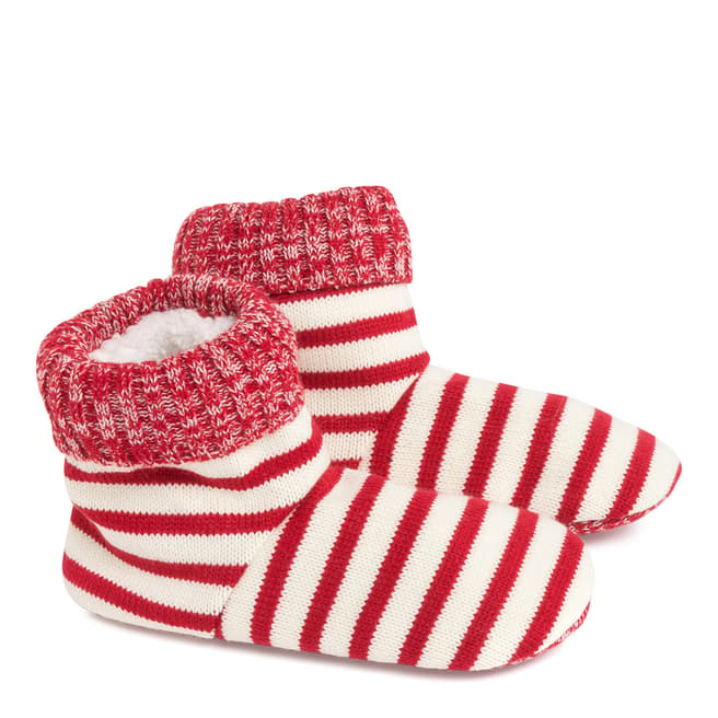 Wild Feet Red/Snow Knitted Bootie Socks
