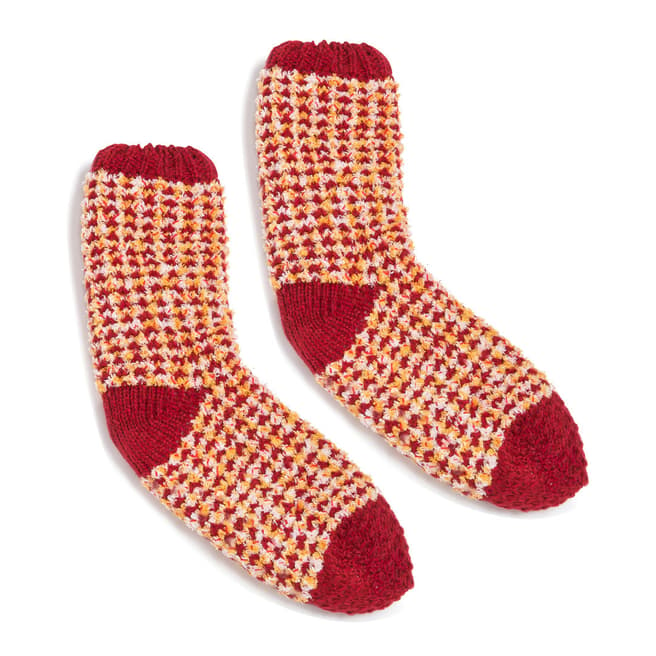 Wild Feet Red Chunky Knit 2 Pack Socks