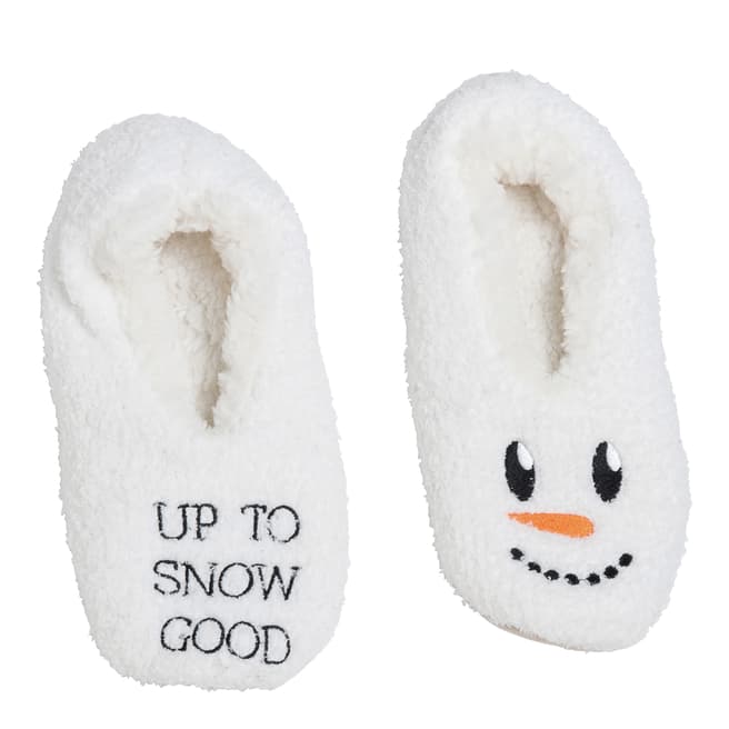 Wild Feet White Snowman Fluffy Slippers