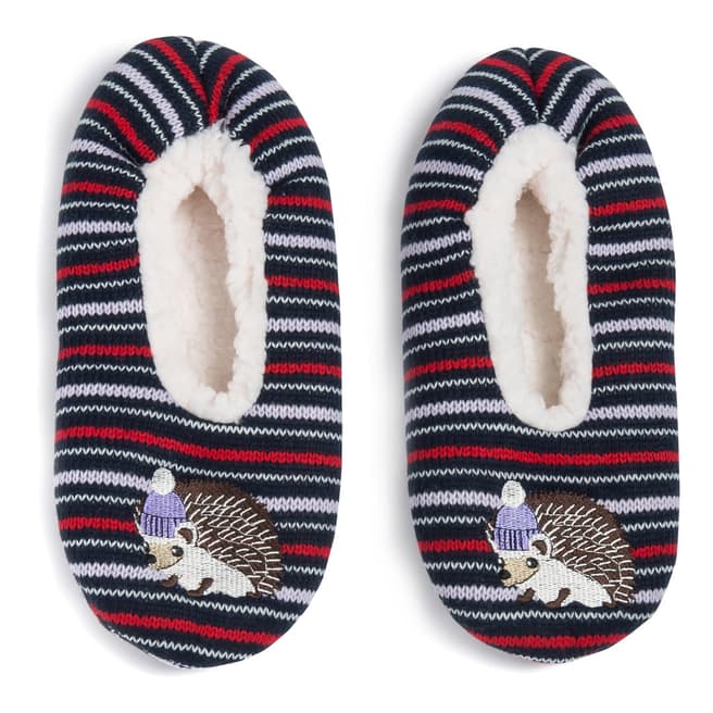 Wild Feet Black/Red Hedgehog Slipper Socks