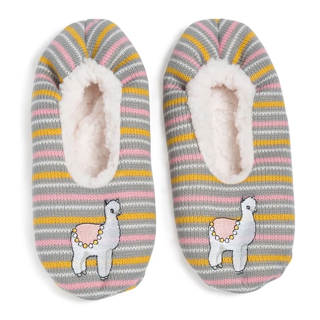 Wild Feet Grey/Multi Alpaca Slippers