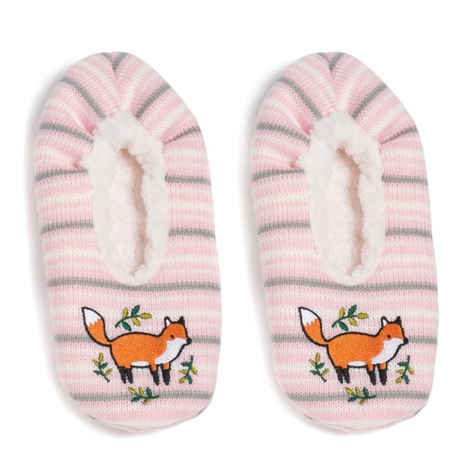 Wild Feet Pink Fox Slipper Socks