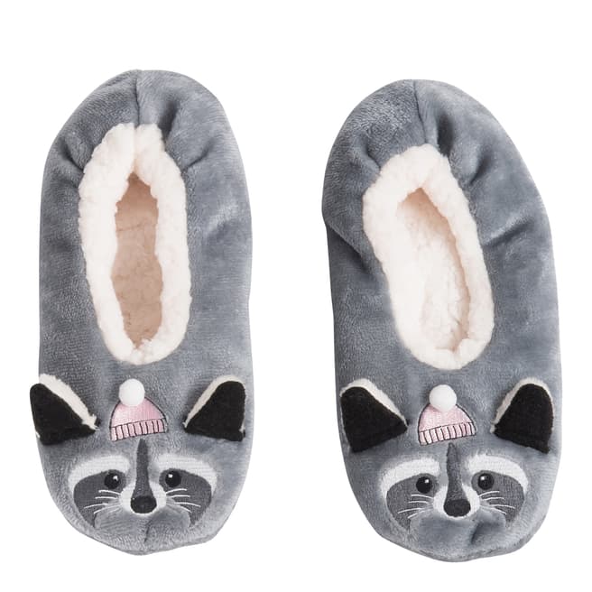 Wild Feet Grey Raccoon Animal Slippers