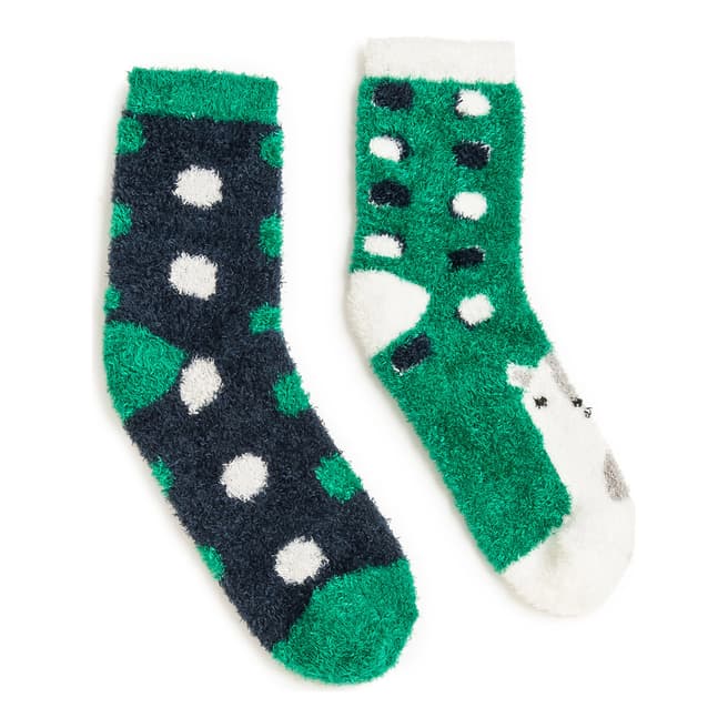 Wild Feet Green Polar Bear Fluffy Socks