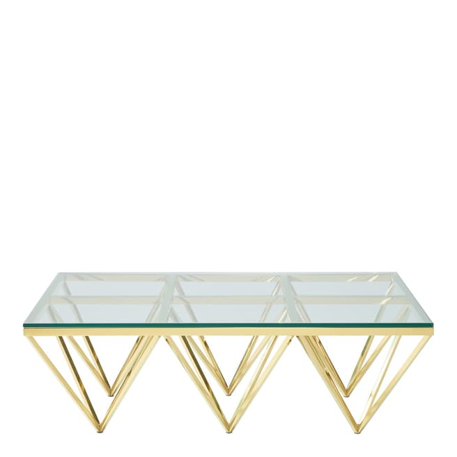 Serene Furnishings Star Gold Rectangular Coffee Table