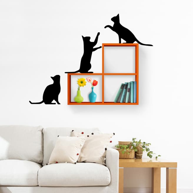 Decortie Cats Shelf Orange