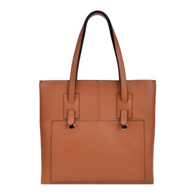 Isabella Rhea Cognac Leather Shoulder Bag