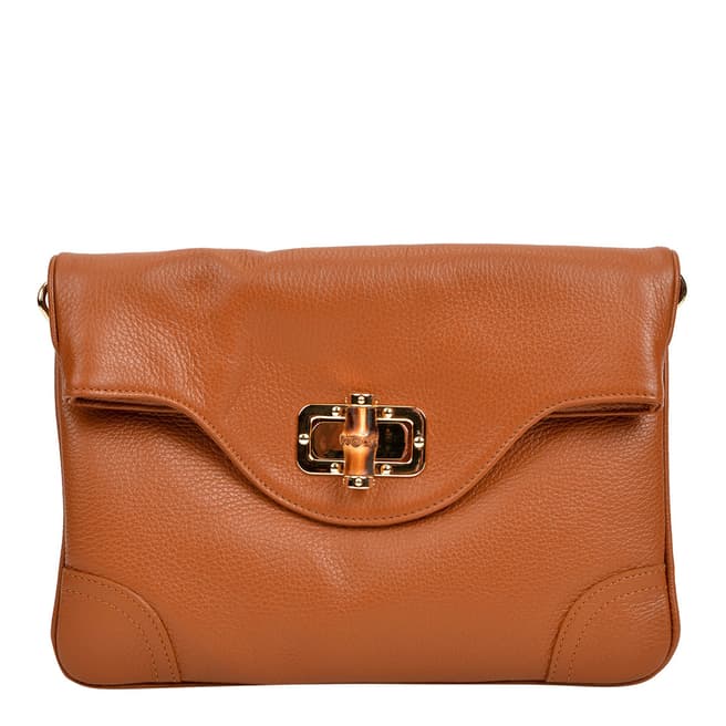 Isabella Rhea Cognac Leather Crossbody Bag / Clutch