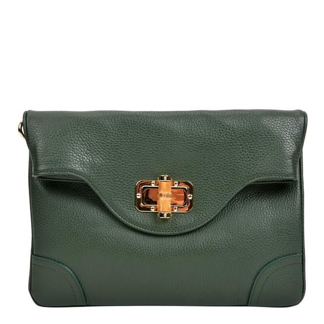 Isabella Rhea Green Leather Crossbody Bag / Clutch