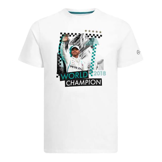 Mercedes AMG-Petronas Motorsport White Mercedes Lewis Championship T-Shirt