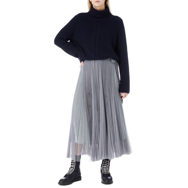 I.T.D Grey Pleat Tulle Skirt