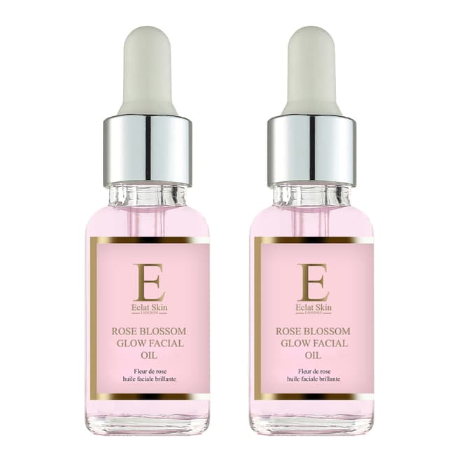 Eclat Skin London Set Of 2 Rose Blossom Glow Facial Oil 30ml