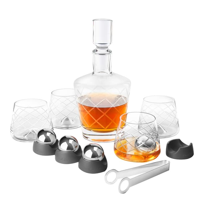 Summer Barware Final Touch Crystal Whisky Decanter Set 15pce set